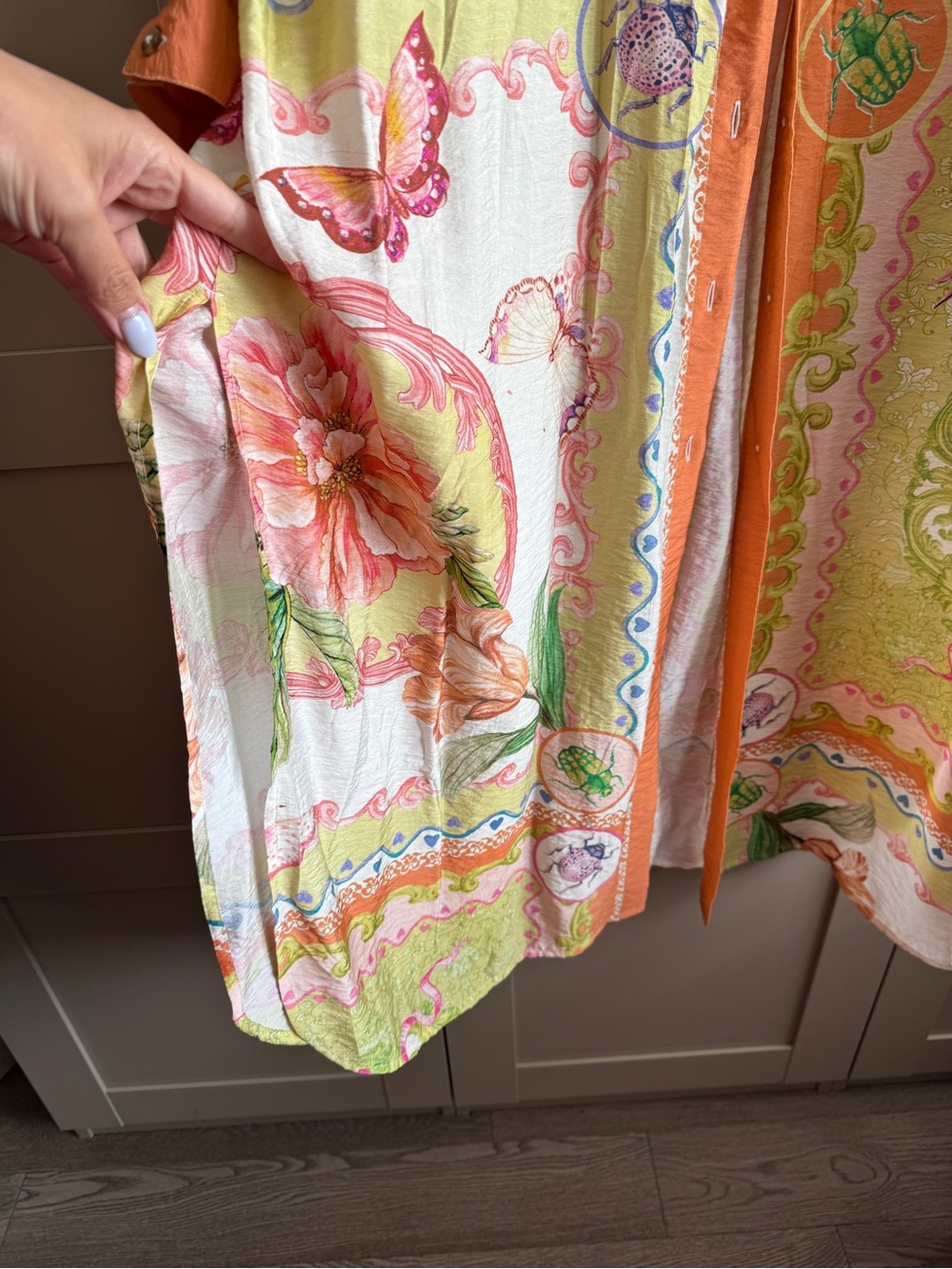 Celandine Long-Sleeve Sheer Maxi Shirt Dress Anthropologie Spring Summer Print 🐞 - Picture 4 of 8